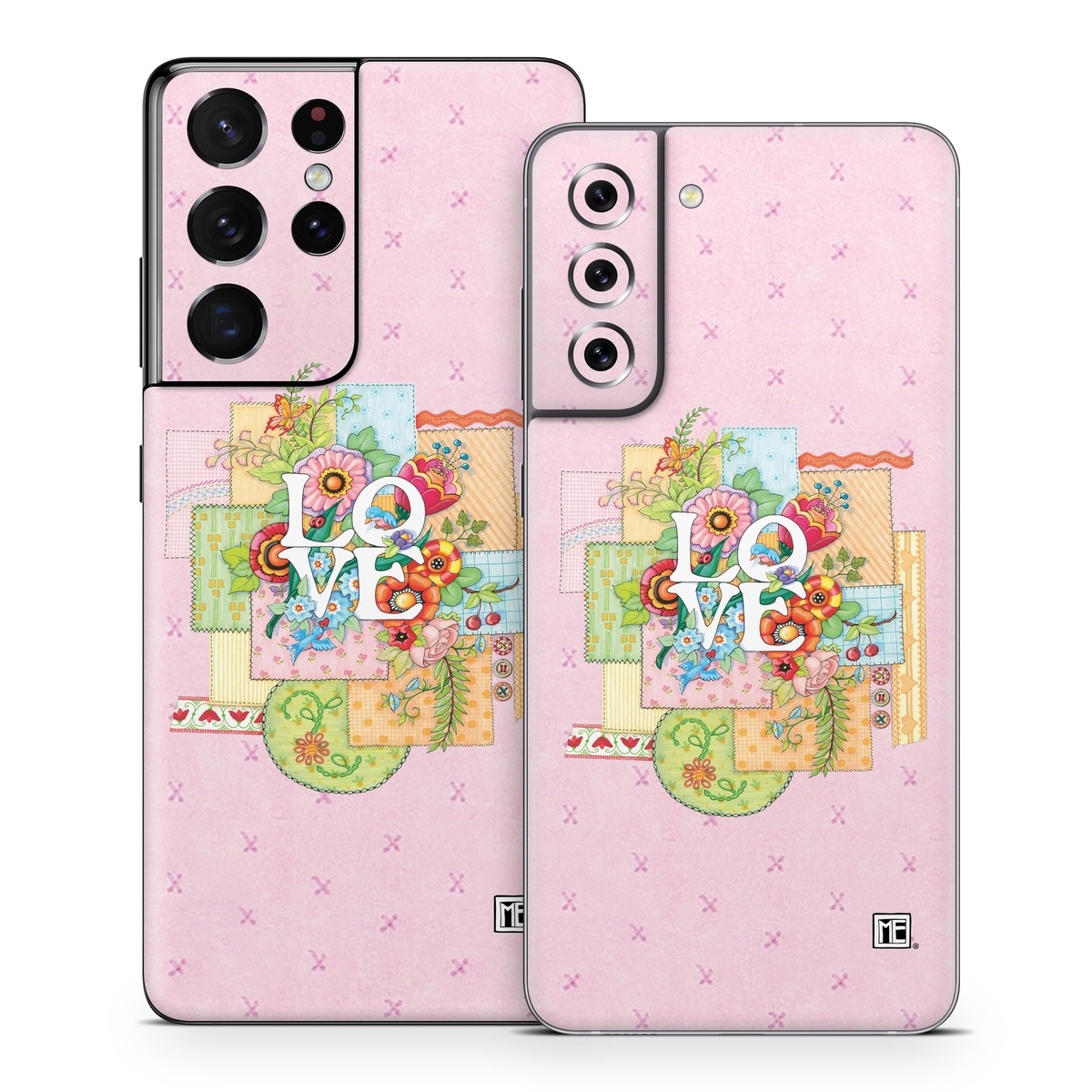 Samsung Galaxy S21 Series Skin design of Illustration, Graphics, Art, with pink, blue, white, orange, yellow, green, red colors