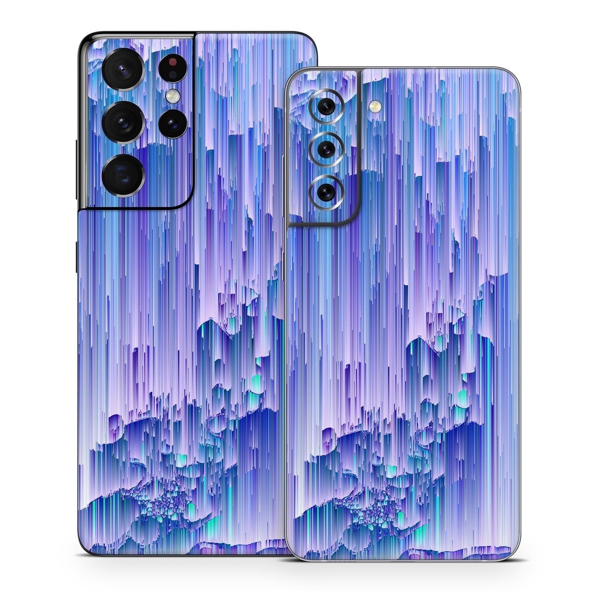 Samsung Galaxy S21 Series Skin design of Blue, Purple, Lavender, Ice, with blue, purple colors
