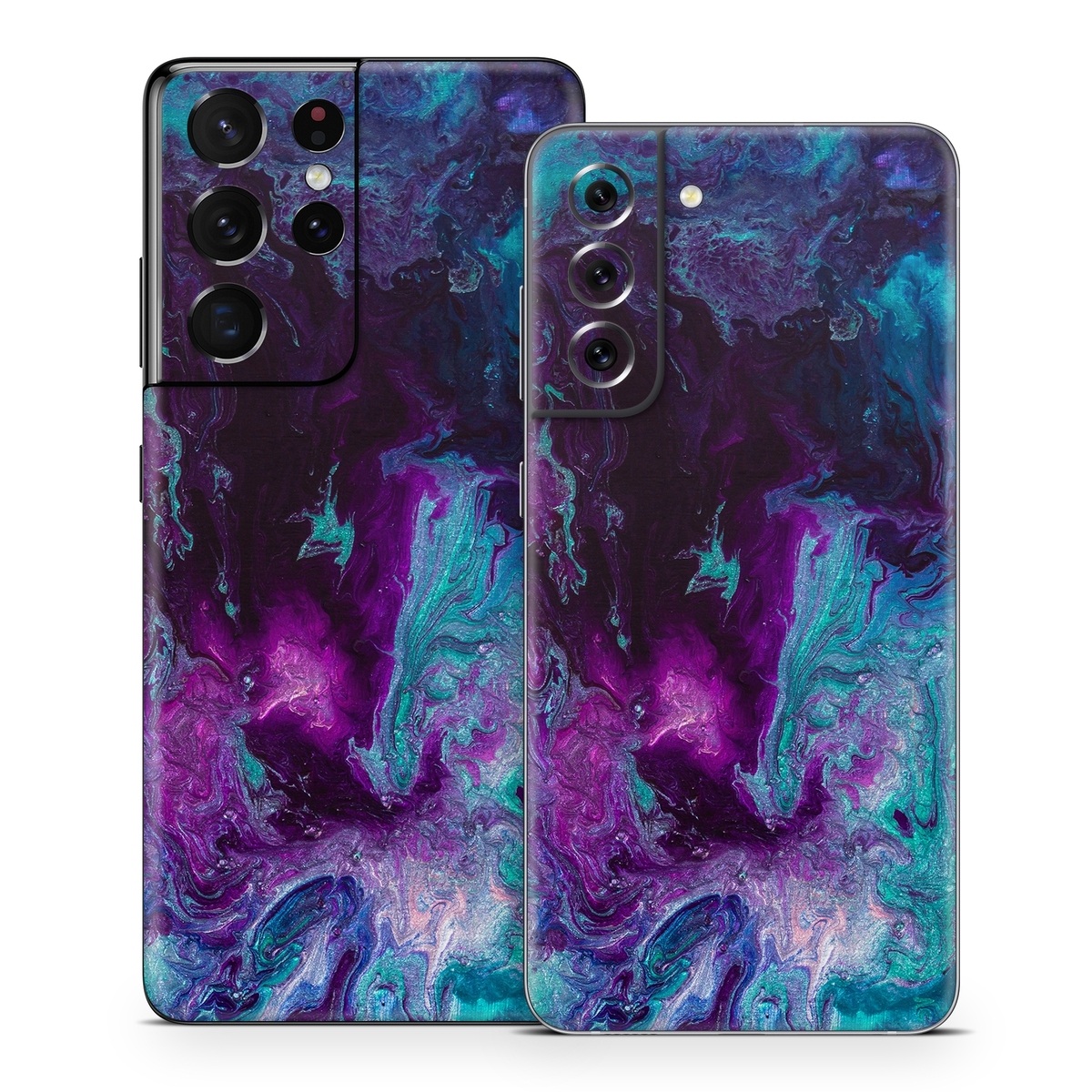 Samsung Galaxy S21 Skin design of Blue, Purple, Violet, Water, Turquoise, Aqua, Pink, Magenta, Teal, Electric blue with blue, purple, black colors