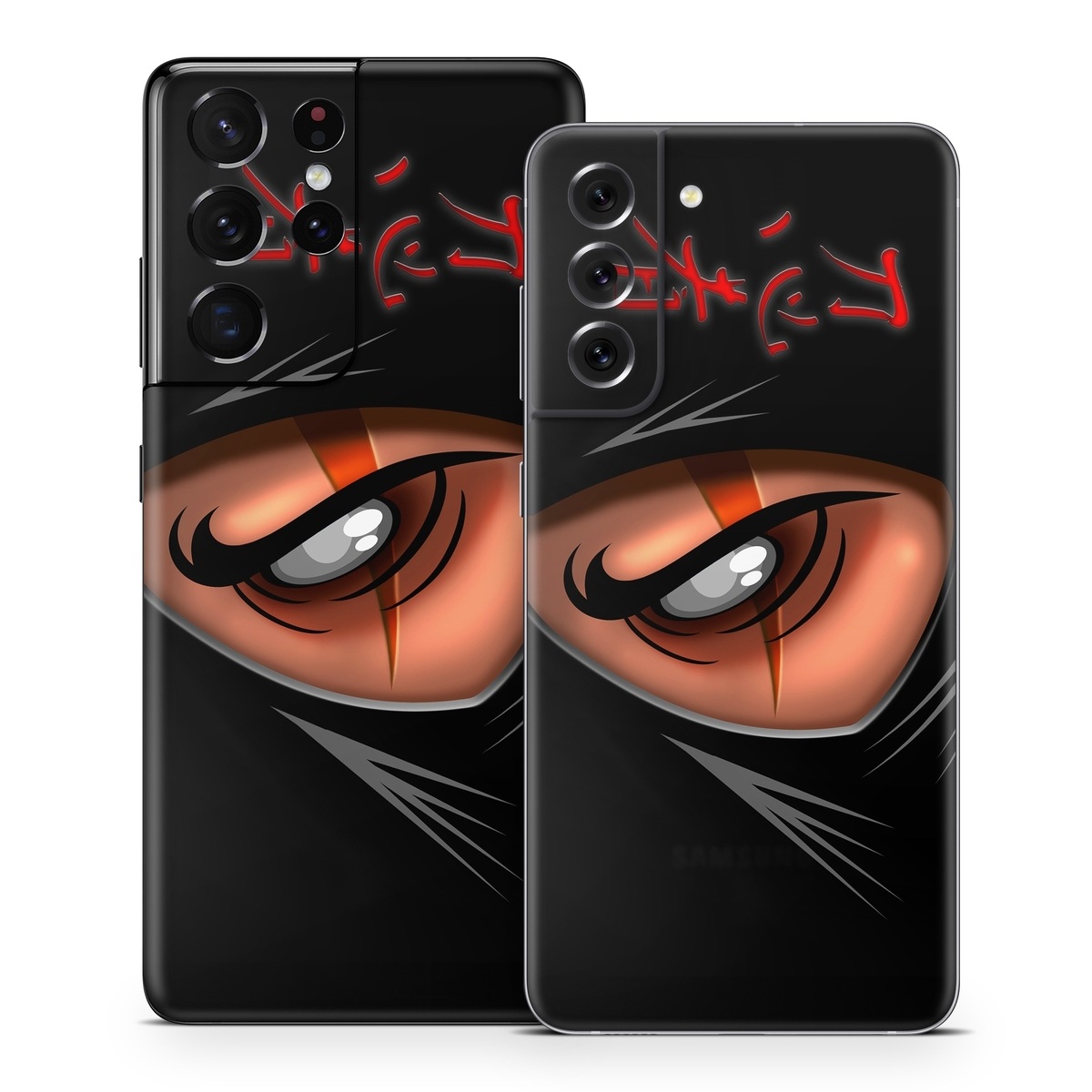 Samsung Galaxy S21 Series Skin design of Cartoon, Eye, Organ, Anime, Illustration, Mouth, Fictional character, Animation, Graphic design, Cg artwork, with black, red, green, pink, orange, gray colors