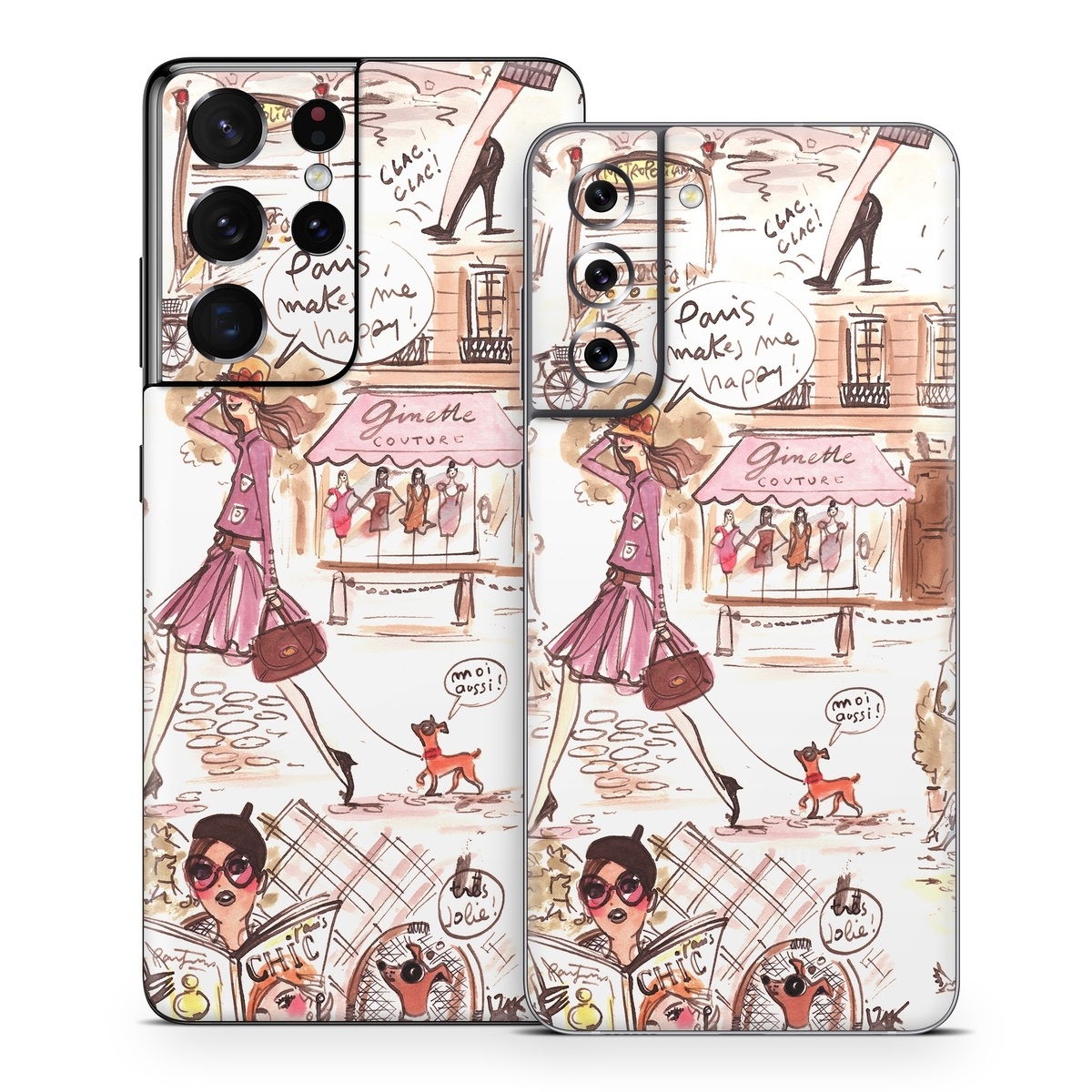 Samsung Galaxy S21 Series Skin design of Cartoon, Illustration, Comic book, Fiction, Comics, Art, Human, Organism, Fictional character, Style, with gray, white, pink, red, yellow, green colors