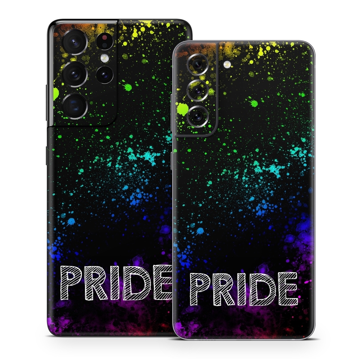 Samsung Galaxy S21 Series Skin design of Green, Text, Graphic design, Font, Graphics, Design, Illustration, Space, Visual effect lighting, Circle, with black, white, blue, purple, green, yellow, orange, red colors