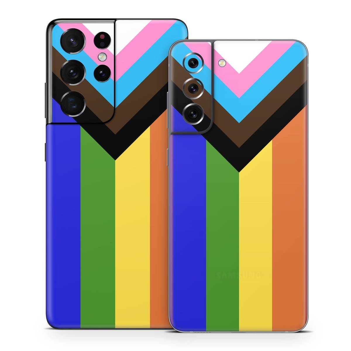 Samsung Galaxy S21 Series Skin design of Blue, Orange, Red, Green, Yellow, Violet, Text, Line, Graphic design, Colorfulness, with black, white, brown, pink, blue, purple, green, yellow, orange colors