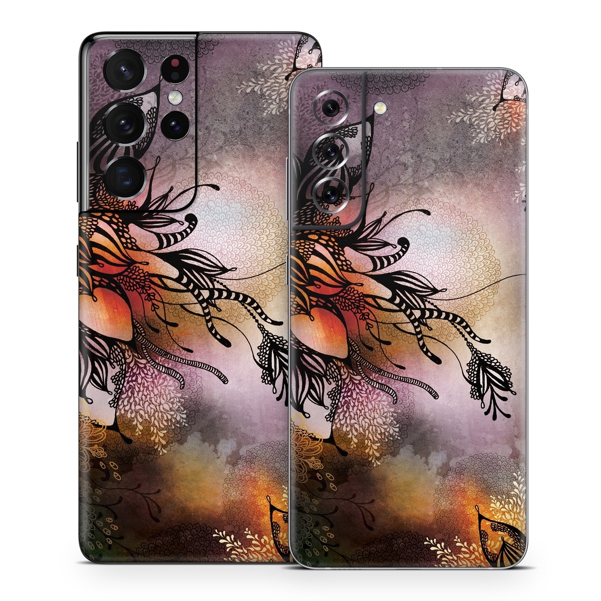 Samsung Galaxy S21 Series Skin design of Illustration, Graphic design, Cg artwork, Art, Fictional character, Graphics, Visual arts, Darkness, with black, gray, red, green, purple colors