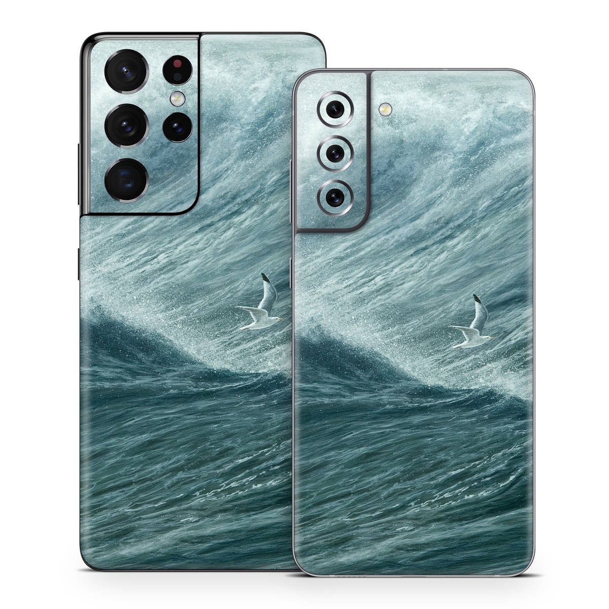 Samsung Galaxy S21 Series Skin design of Wave, Wind wave, Tide, Sea, Ocean, Water, Sky, Wind, Tsunami, Surfing, with blue, white colors