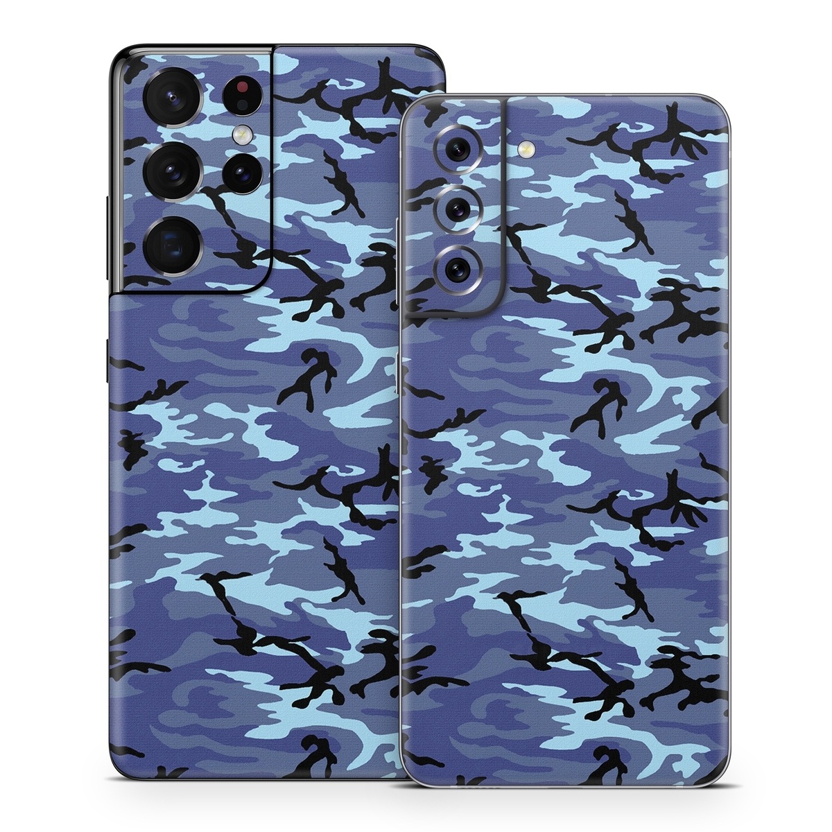 Samsung Galaxy S21 Series Skin design of Military camouflage, Pattern, Blue, Aqua, Teal, Design, Camouflage, Textile, Uniform, with blue, black, gray, purple colors