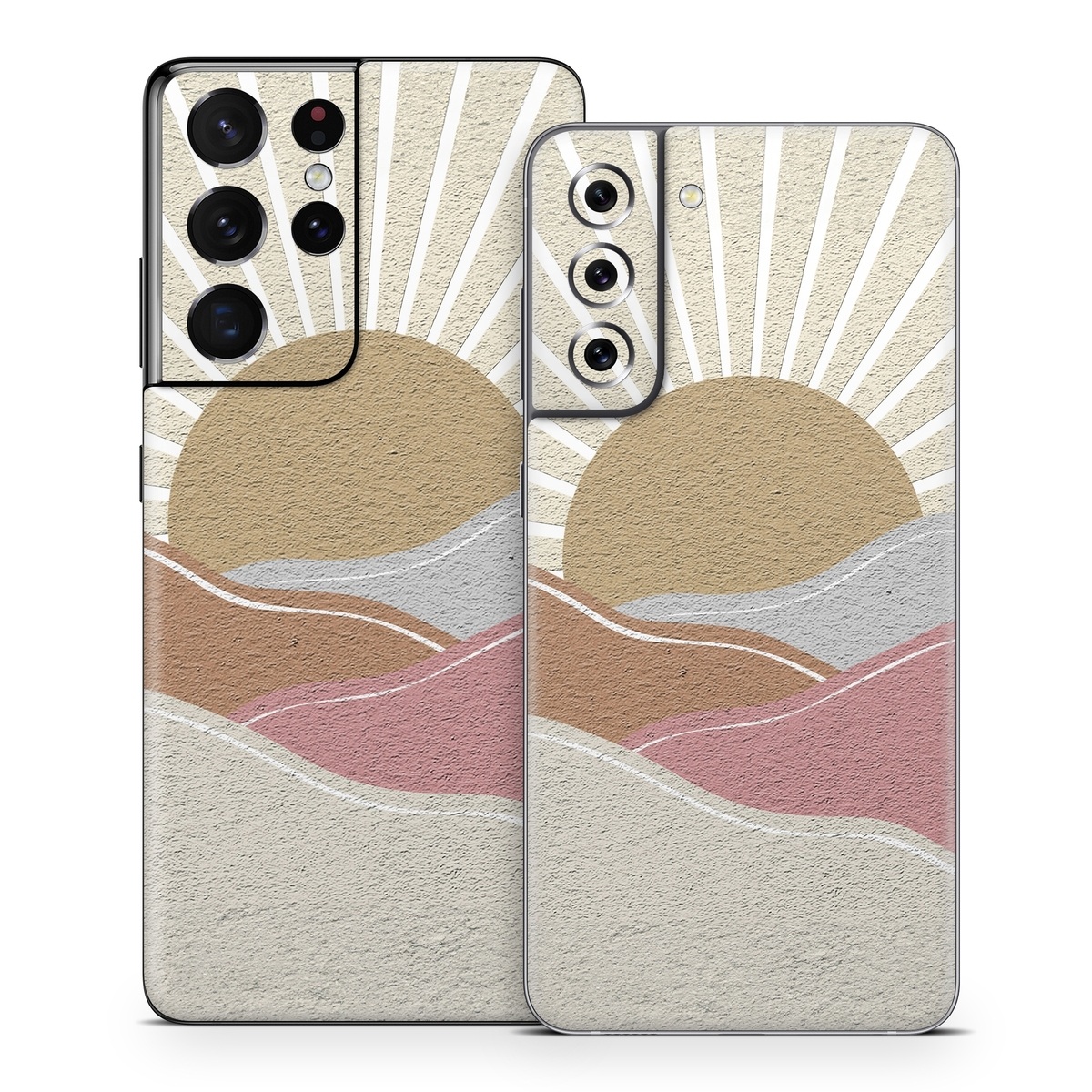 Samsung Galaxy S21 Series Skin design of Art, Pattern, Symmetry, Tints and shades, Slope, Building material, Circle, Visual arts, Creative arts, Metal, with yellow, pink, gray, white, brown colors