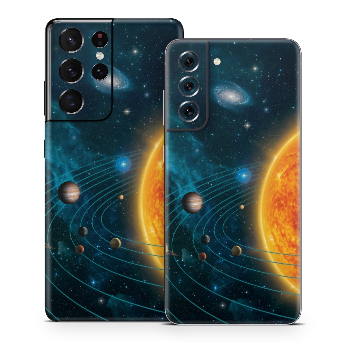 Samsung Galaxy S21 Series Skin design of Astronomical object, Universe, Outer space, Galaxy, Astronomy, Atmosphere, Space, Planet, Science, Sky, with red, yellow, black, blue, brown, white colors