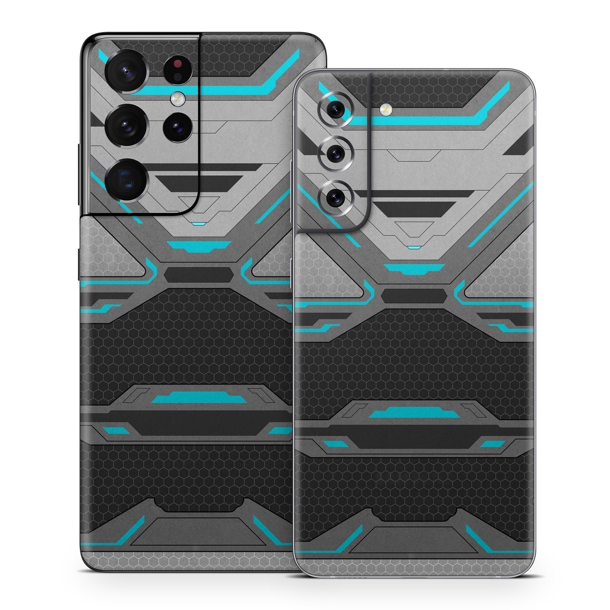 Samsung Galaxy S21 Series Skin design of Blue, Turquoise, Pattern, Teal, Symmetry, Design, Line, Automotive design, Font, with black, gray, blue colors