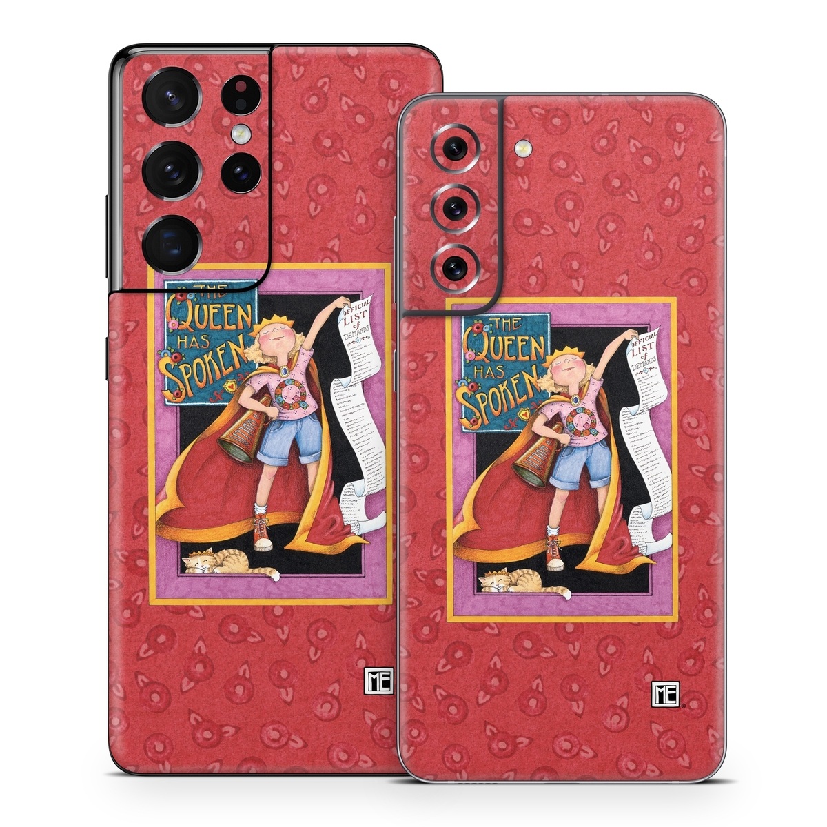 Samsung Galaxy S21 Series Skin design of Cartoon, Illustration, Art, Miniature, Fictional character, Fiction, Magenta, Style, with red, gray, black, green, orange, purple colors