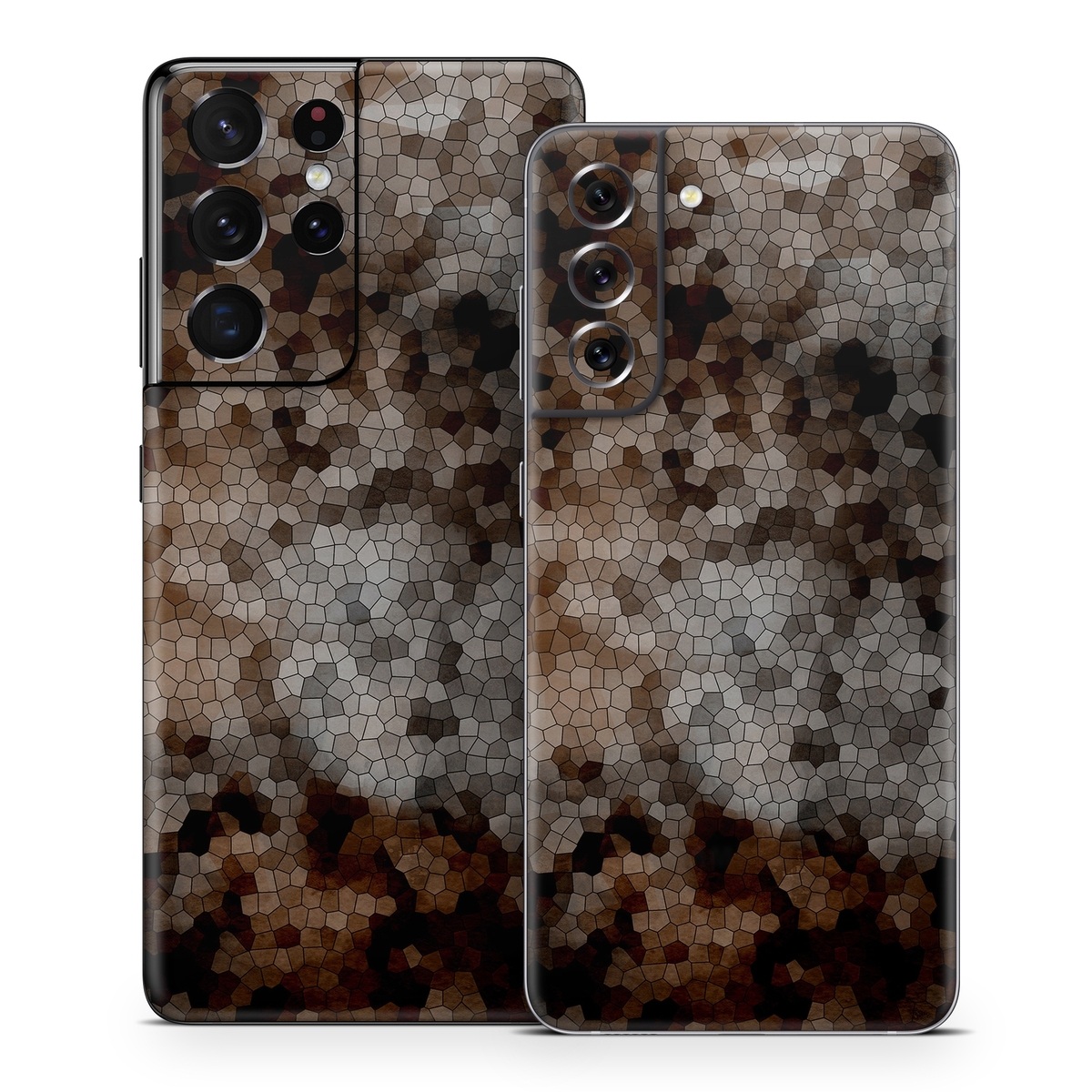 Samsung Galaxy S21 Series Skin design of Brown, Design, Soil, Pattern, Rock, Rust, Granite, Metal, with black, white, gray, brown colors