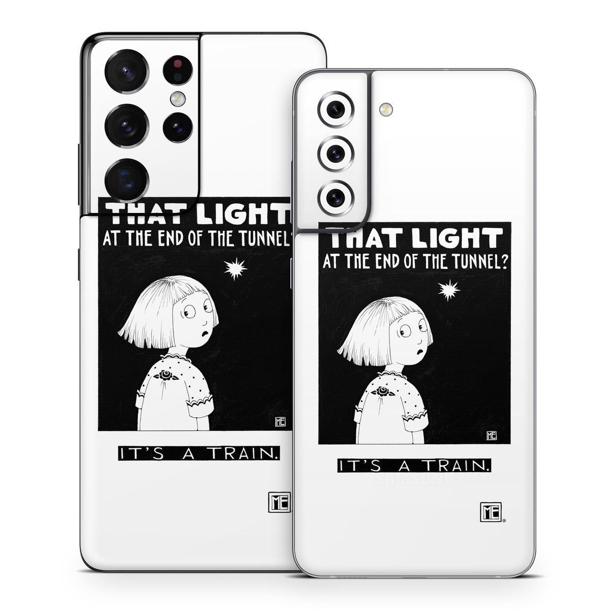 Samsung Galaxy S21 Series Skin design of Cartoon, Poster, Font, Black-and-white, Fictional character, Illustration, Coloring book, with black, white colors