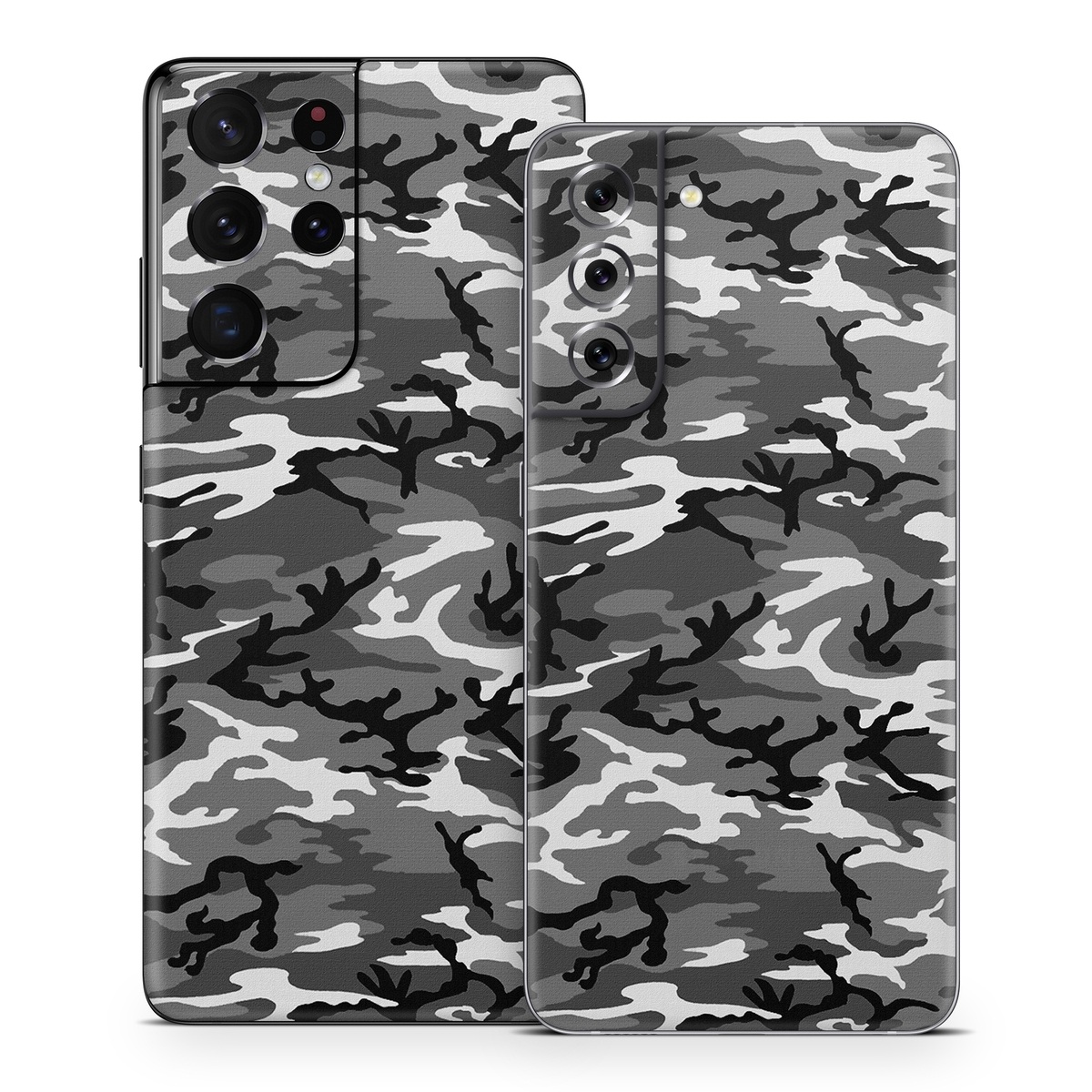 Samsung Galaxy S21 Series Skin design of Military camouflage, Pattern, Clothing, Camouflage, Uniform, Design, Textile, with black, gray colors