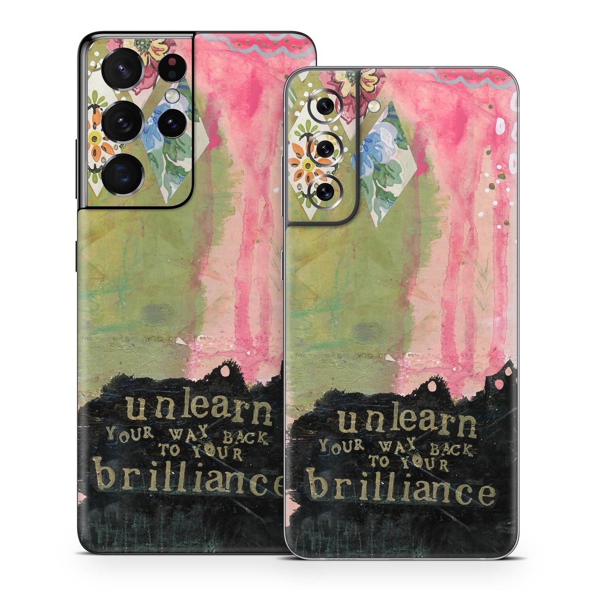 Samsung Galaxy S21 Series Skin design of Green, Pink, Textile, Pattern, Art, Visual arts, Magenta, Linens, Quilting, with red, pink, black, green colors