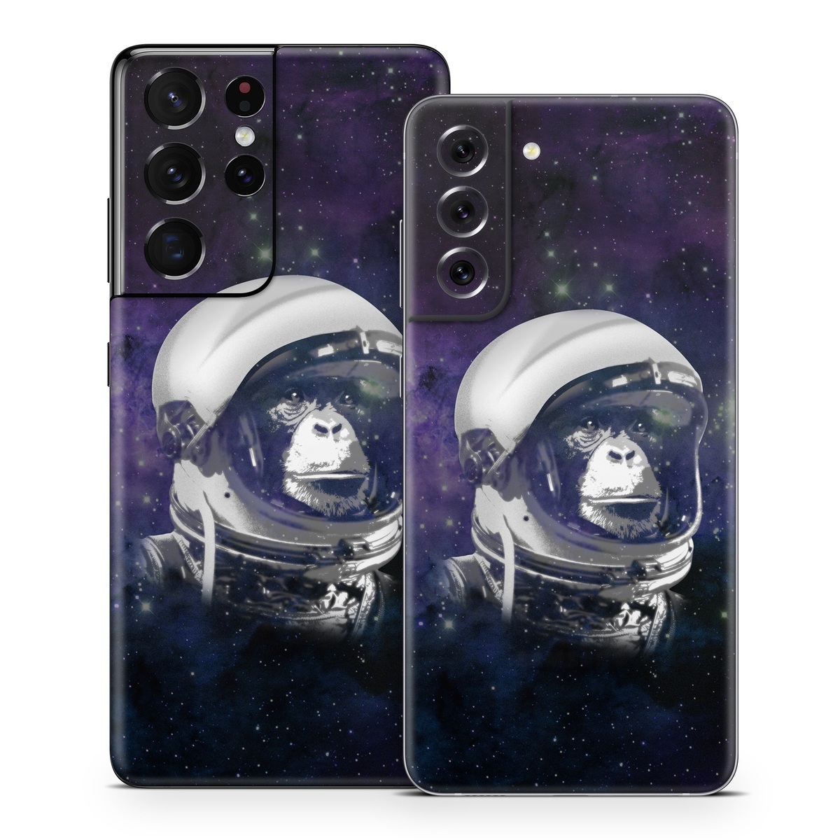 Samsung Galaxy S21 Series Skin design of Helmet, Astronaut, Personal protective equipment, Illustration, Space, Outer space, Headgear, Fictional character, Sports gear, Football gear, with black, gray, blue, white colors