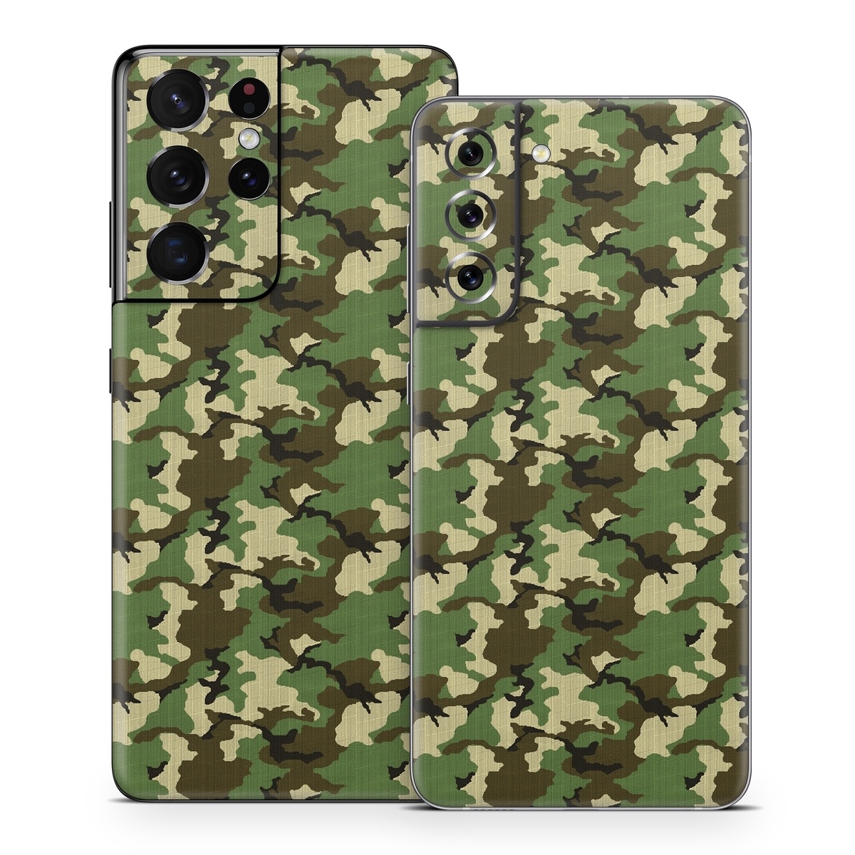 Samsung Galaxy S21 Series Skin design of Military camouflage, Camouflage, Clothing, Pattern, Green, Uniform, Military uniform, Design, Sportswear, Plane, with black, gray, green colors