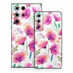 Abstract Pink Poppies Samsung Galaxy S22 Series Skin