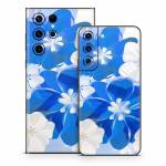 Blue Flowers Samsung Galaxy S22 Series Skin