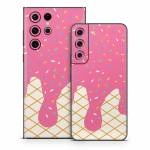 Strawberry Ice Cream Drip Samsung Galaxy S22 Series Skin