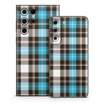 Turquoise Plaid Samsung Galaxy S22 Series Skin