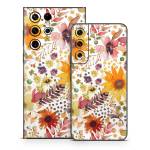 Summer Watercolor Sunflowers Samsung Galaxy S22 Series Skin