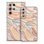 Terracotta Brushstroke Waves Samsung Galaxy S22 Series Skin