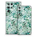 Watercolor Eucalyptus Leaves Samsung Galaxy S22 Series Skin