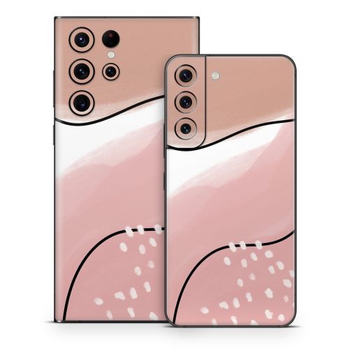 Abstract Pink and Brown Samsung Galaxy S22 Series Skin