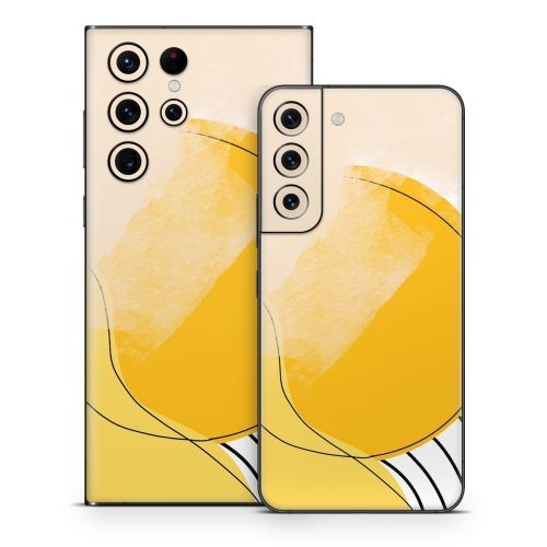 Abstract Yellow Samsung Galaxy S22 Series Skin