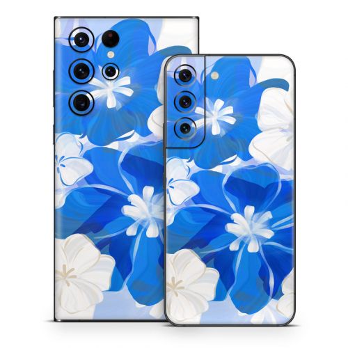 Blue Flowers Samsung Galaxy S22 Series Skin