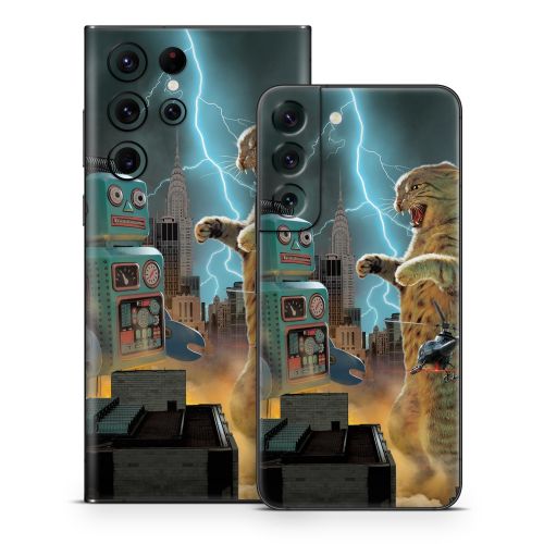 Catzilla Vs Robot Samsung Galaxy S22 Series Skin