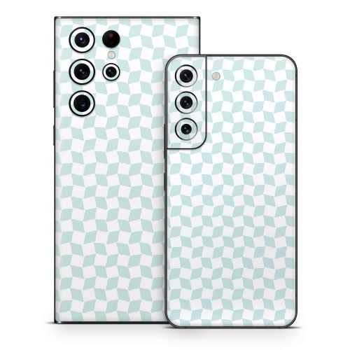 Checker Light Blue Samsung Galaxy S22 Series Skin