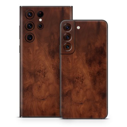 Dark Burlwood Samsung Galaxy S22 Series Skin