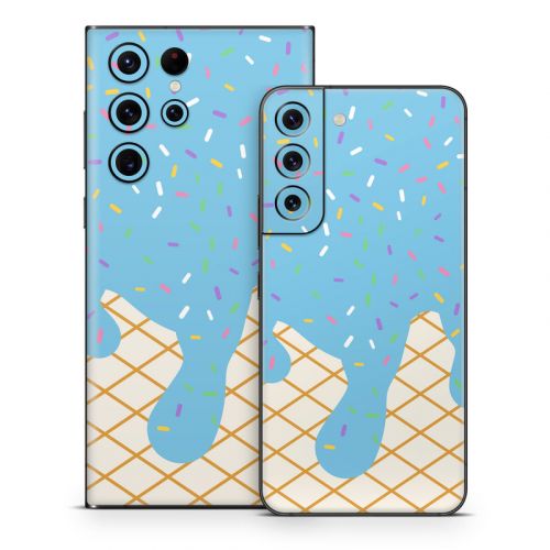 Cotton Candy Ice Cream Drip Samsung Galaxy S22 Series Skin