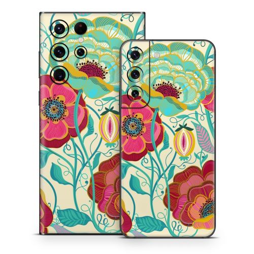 Golden Flowers Samsung Galaxy S22 Series Skin