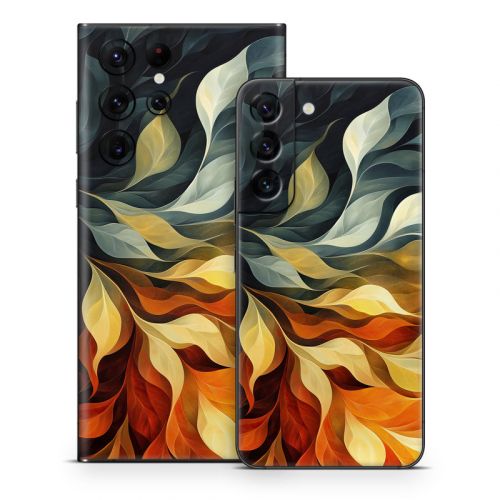 Orange and Charcoal Samsung Galaxy S22 Series Skin