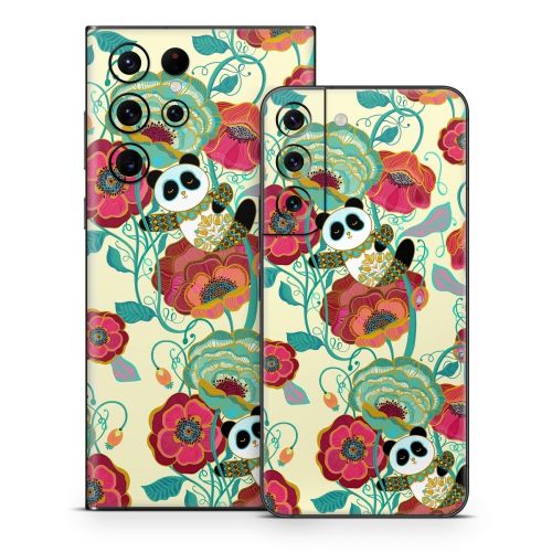 Panda Flowers Samsung Galaxy S22 Series Skin