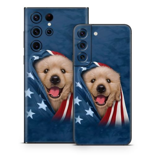 Patriotic Retriever Samsung Galaxy S22 Series Skin