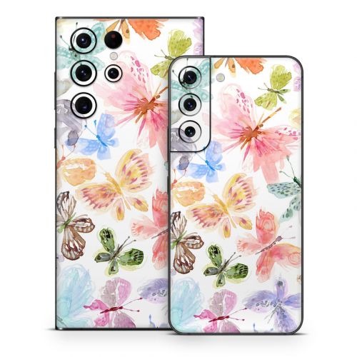 Pastel Butterflies Samsung Galaxy S22 Series Skin
