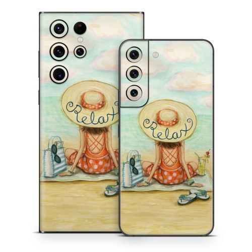 Relaxing on Beach Samsung Galaxy S22 Series Skin