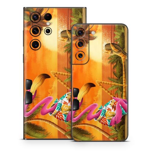 Sunset Flamingo Samsung Galaxy S22 Series Skin