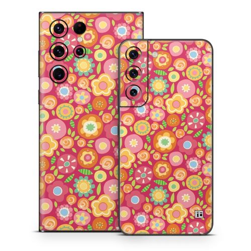 Flowers Squished Samsung Galaxy S22 Series Skin