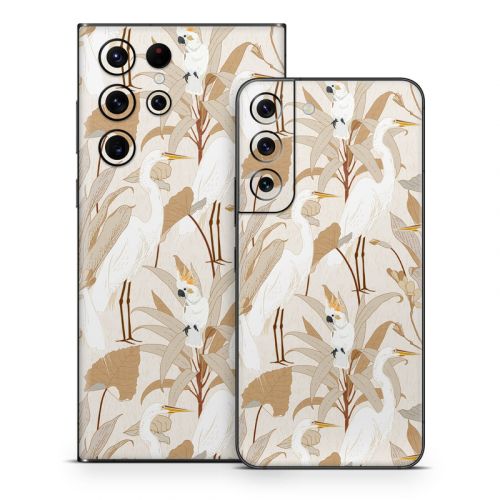White Cranes Cockatoo Samsung Galaxy S22 Series Skin