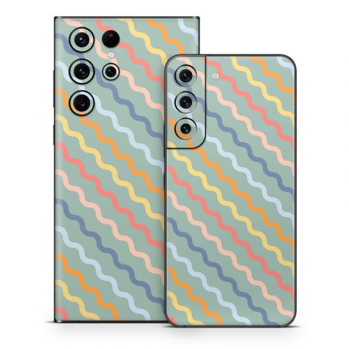 Wavy Diagonal Lines Samsung Galaxy S22 Series Skin
