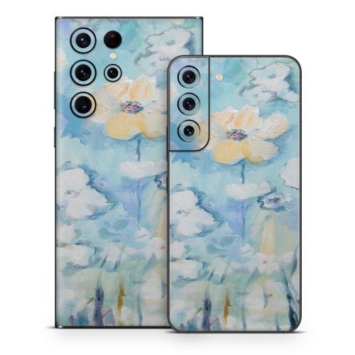 White & Blue Samsung Galaxy S22 Series Skin