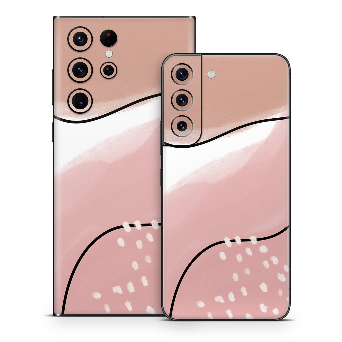 Samsung Galaxy S22 Series Skin design of Skin, Pink, Nose, Peach, Shoulder, Lip, Neck, Line, Joint, Ear, Footwear, Material Property, Clip Art, Graphics, Illustration, with white, pink, brown, black colors