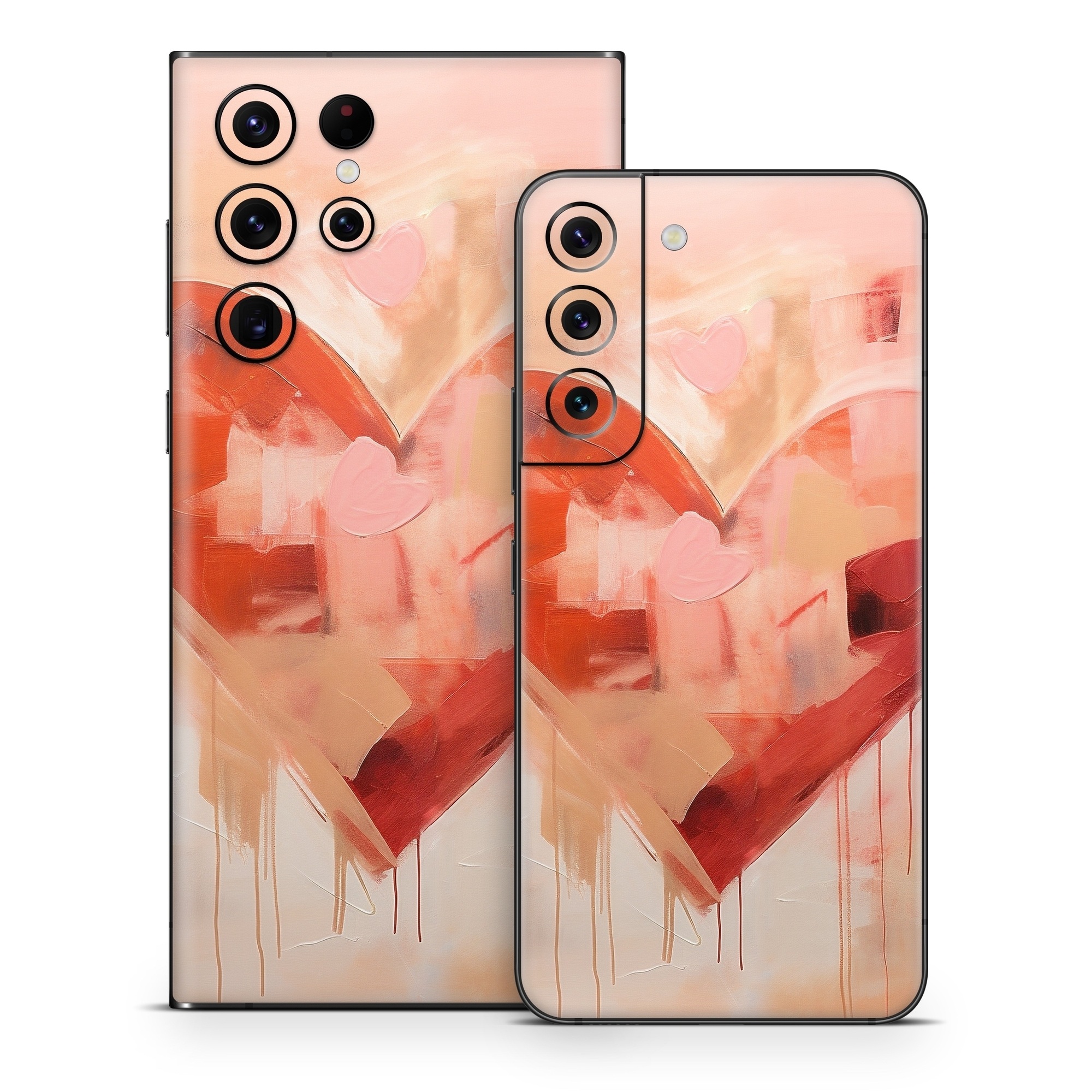 Samsung Galaxy S22 Series Skin design of Paint, Art paint, Orange, Art, Font, Red, Painting, Tints and shades, Creative arts, Petal, with red, yellow, orange, pink, black, white colors