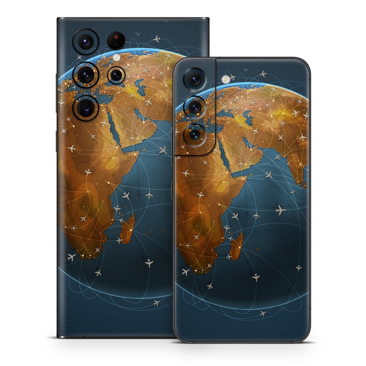 Samsung Galaxy S22 Series Skin design of Planet, Earth, Astronomical object, World, Atmosphere, Globe, Space, Sky, Astronomy, Circle, with blue, yellow, brown colors