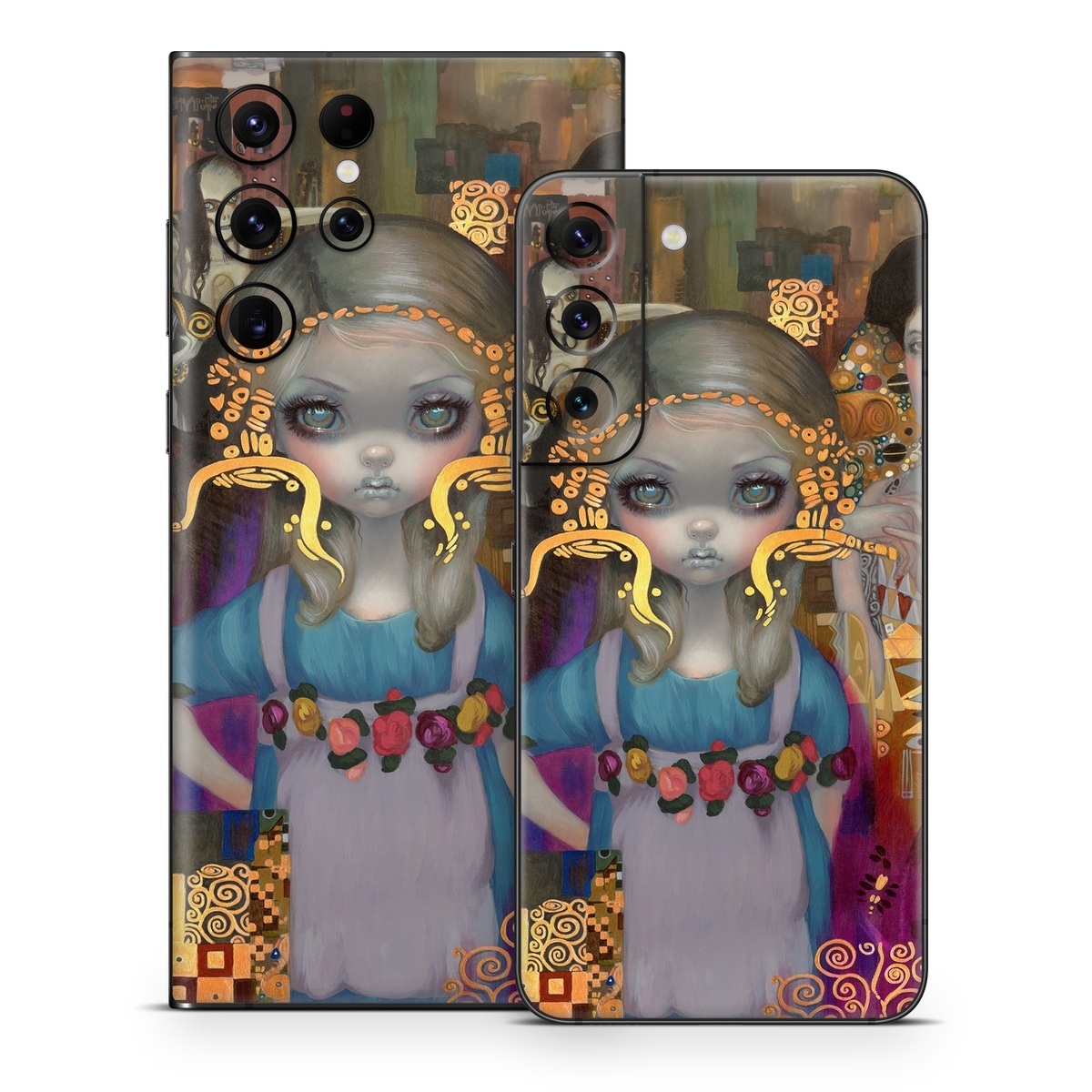 Samsung Galaxy S22 Series Skin design of Art, Temple, Painting, Architecture, Visual arts, Illustration, with yellow, orange, pink, purple, red, brown colors