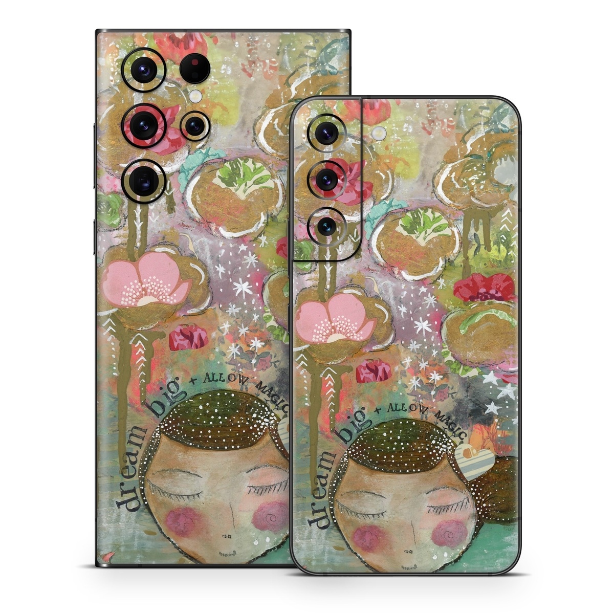 Samsung Galaxy S22 Series Skin design of Painting, Pink, Illustration, Art, Child art, Watercolor paint, Drawing, Visual arts, Still life, with brown, pink, red, green, white, black, orange, gray colors